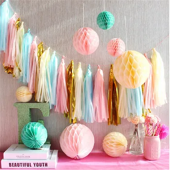 

20pcs/set Mixed DIY Tissue Paper Tassel Garland for Wedding Kids Birthday Party Decorations Baby Shower Favors Supplies