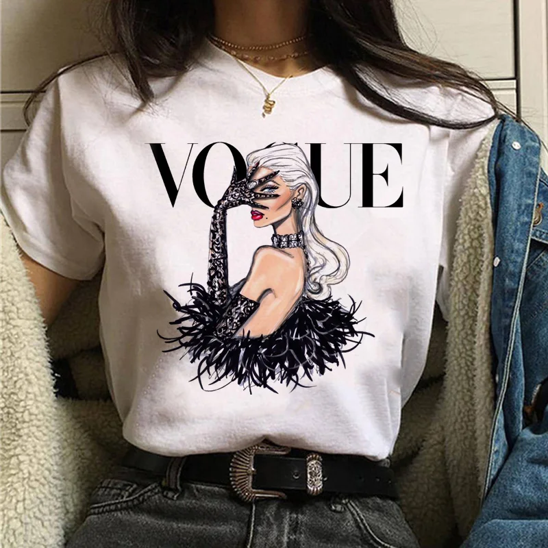 Vogue princess Women T Shirt aesthetic women fashion girls 90s Short Sleeve harajuku ulzzang print Graphic Casual Tops Female
