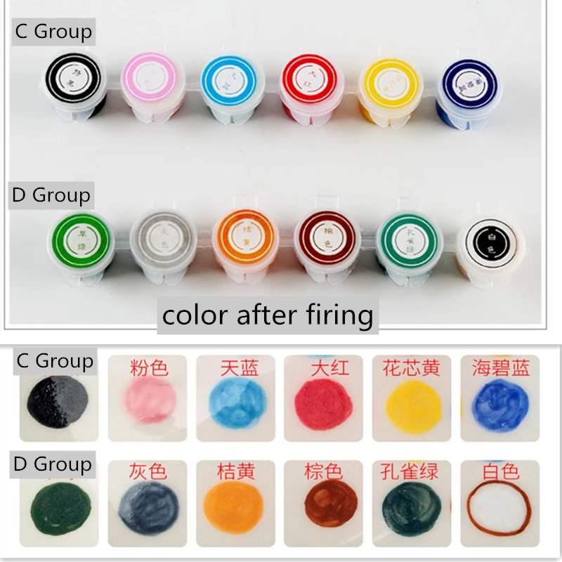 6 Colors Set Ceramic Pigment Art Underglaze Ceramic Painted Medium Temperature Baking Color DIY Graffiti Pigment Set