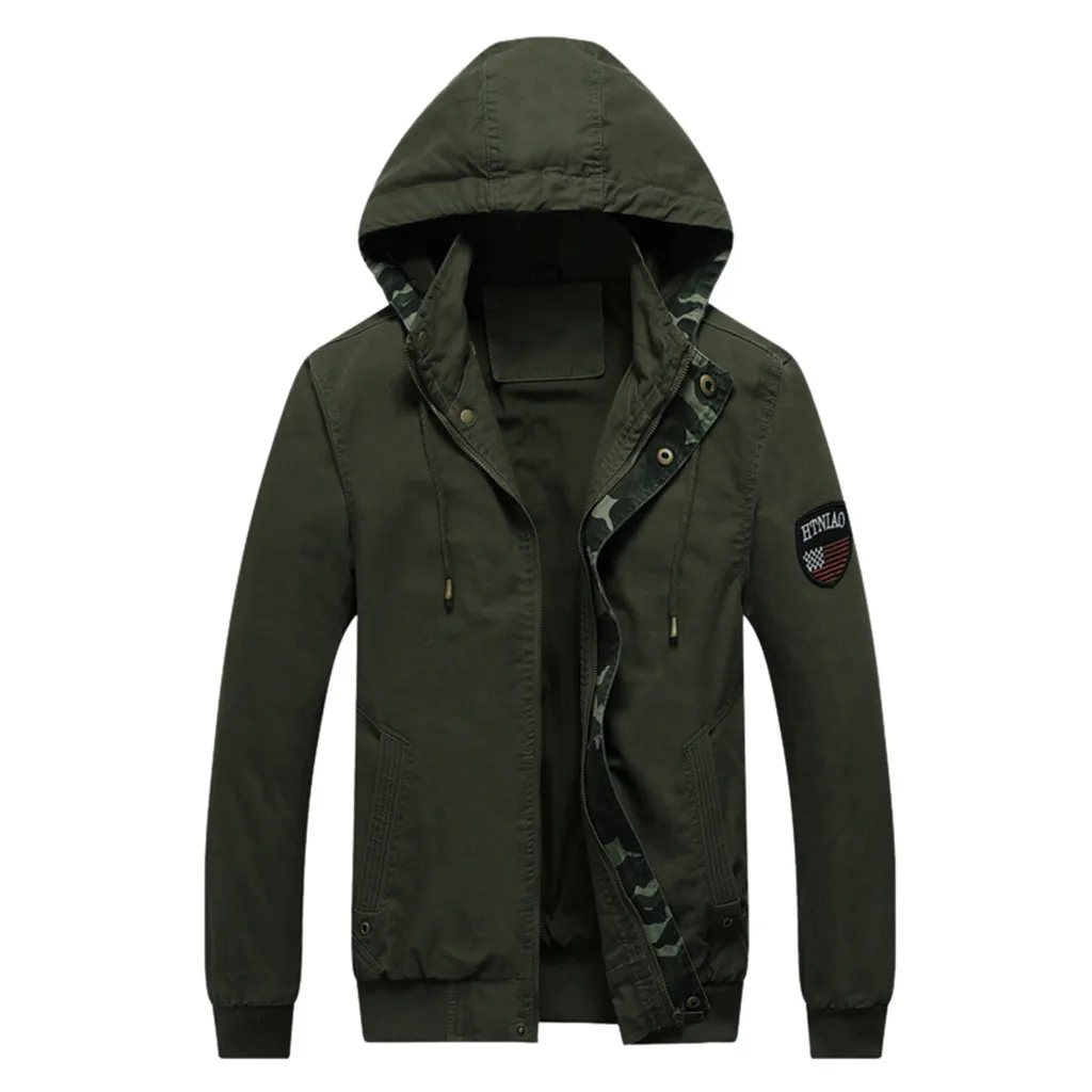 

Fashion Men's Autumn Winter Hooded Bomber Jacket Men Spring Classic Oversize Pilot Coats Man Hip Hop Windbreaker 2019 Clothing