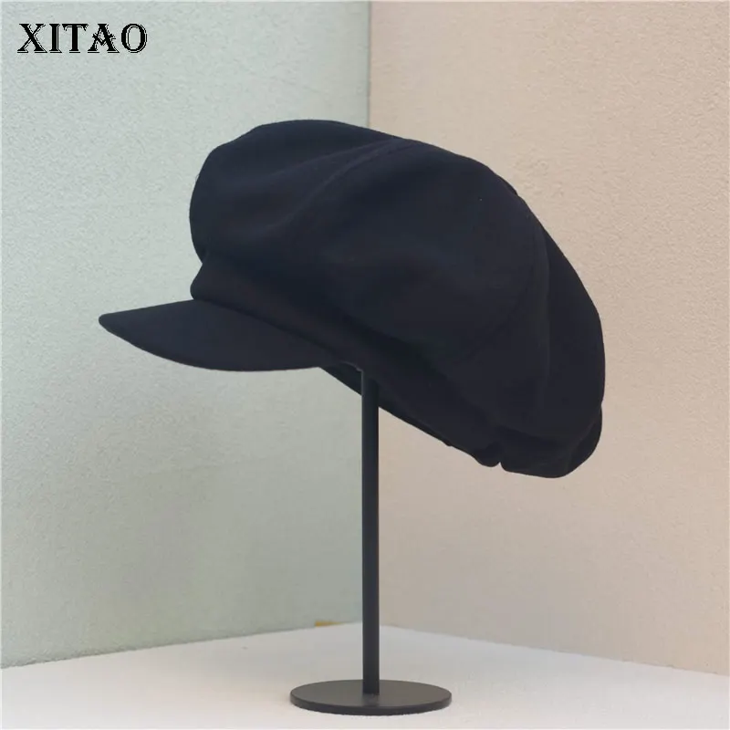 XITAO Cloud Hat Large Size Big Head Circumference 60 Cm Beret Black Small Fresh Casual Style