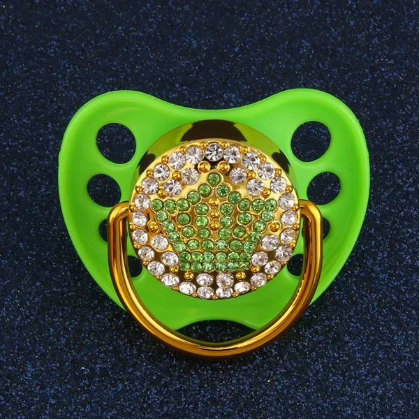 Green 0-6 M New Style Bling Bling Crown Pacifier For 0-18 M Baby Luxury Dummy For Girls And Boys Gift - Цвет: Green 0-6 M