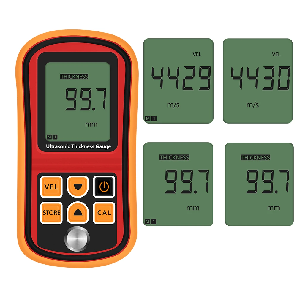 Ultrasonic Thickness Gauge 1.2-220mm Steel Thickness Car Paint Testing