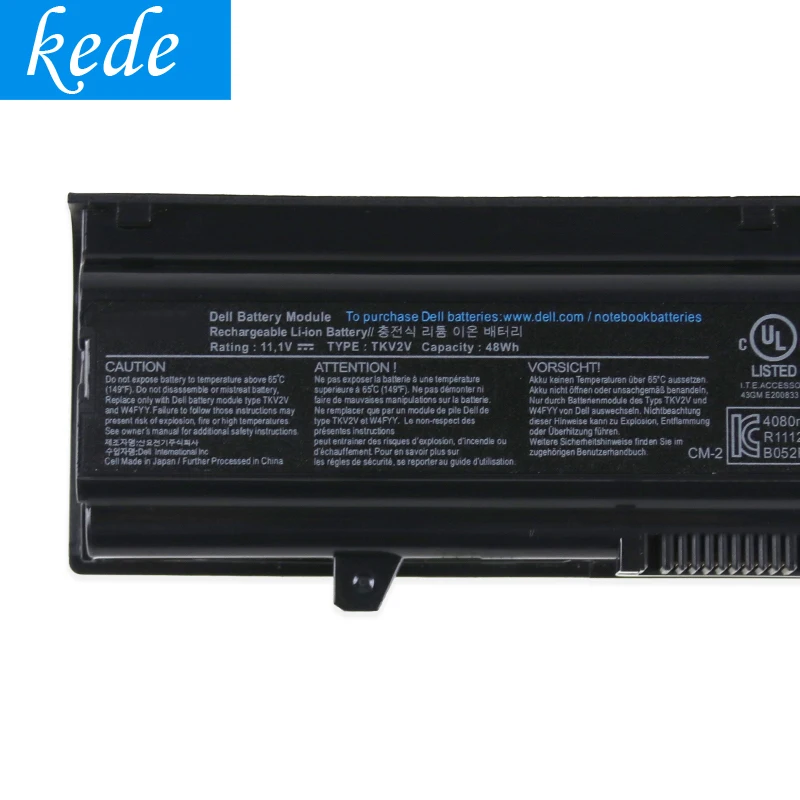 Kede Сменный аккумулятор для ноутбука dell Inspiron 14V 14VR M4010 N4020 N4020D N4030 N4030D TKV2V(11,1 V 48Wh