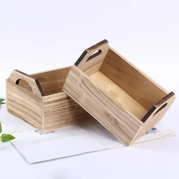 

1Pc Desktop Organizer Pencil Holder Multi-Functional Box Wooden Container Storage Box for Office Vanity Table (Wood Color)