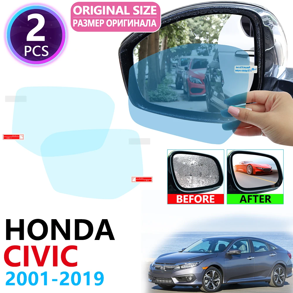

for Honda Civic 7 8 9 10 EU FB FK FA FD 2001~2019 Full Cover Rearview Mirror Anti-fog Rainproof Anti Fog Film Accessories 2012
