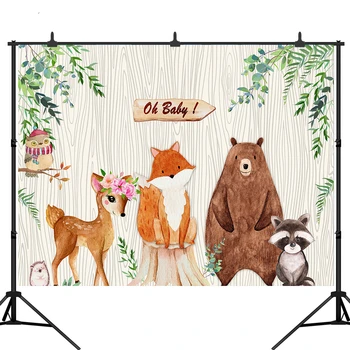 

Baby Shower Photo Background Safari Birthday Party Decoration Oh Baby Banner Backdrop For Photography Photo Studio
