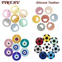 

1Pc New Cartoon Silicone Teether BPA Free For Baby Teeth Care DIY Pacifier Chain Pendants Accessories Moon/Eyes/Football Shape