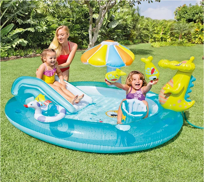 Kids Inflatable Bath Tub Crocodile Park Fountain Baby Marine Ball Pool Children Portable Swimming Pool Lightweight Reservoir