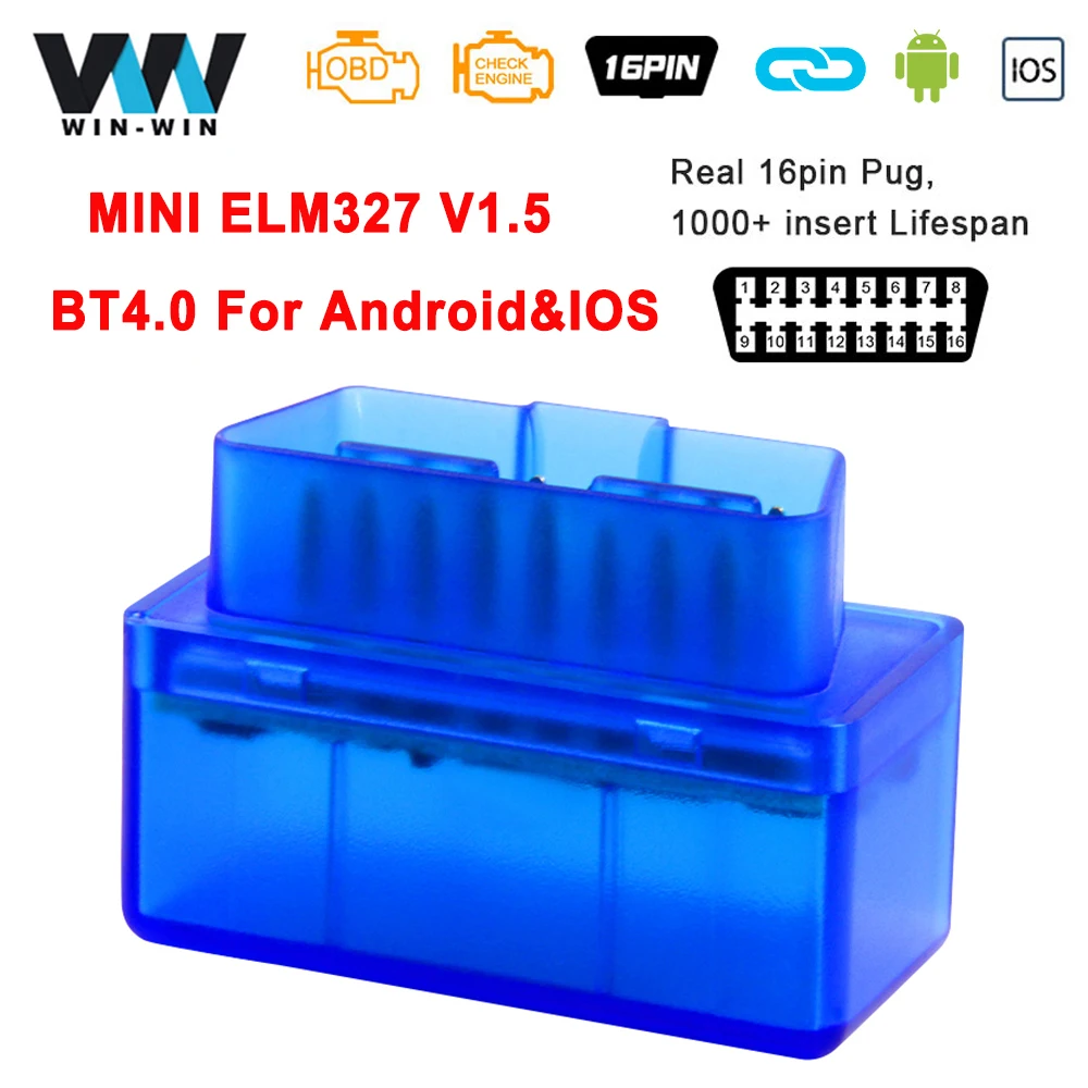ELM327 V1.5 OBD2 сканер ELM 327 в 1 5 Bluetooth-совместимый 4 0 OBD 2 Автомобильный диагностический