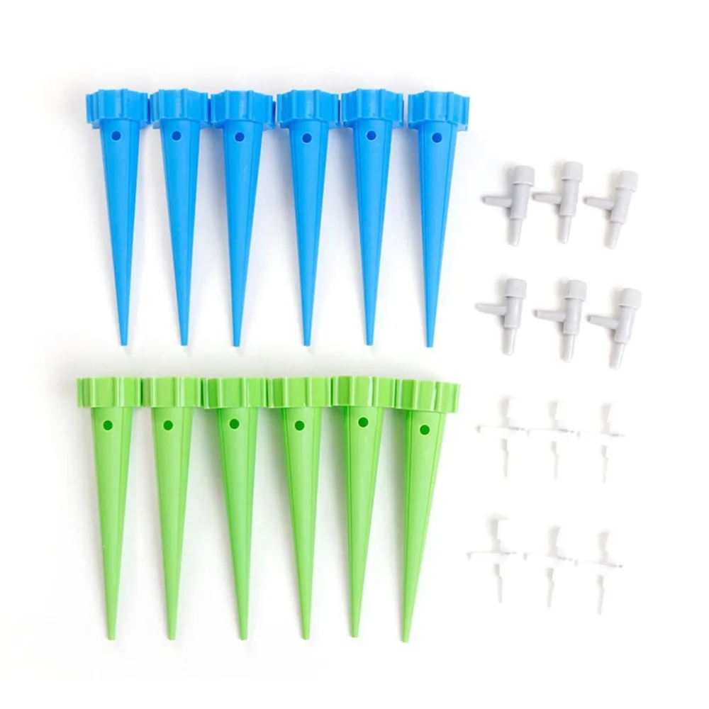 12PCS Garden Cone Spike Watering Plant Flower Waterers Bottle Irrigation System Practical Plastic Garden Cone Watering Spike