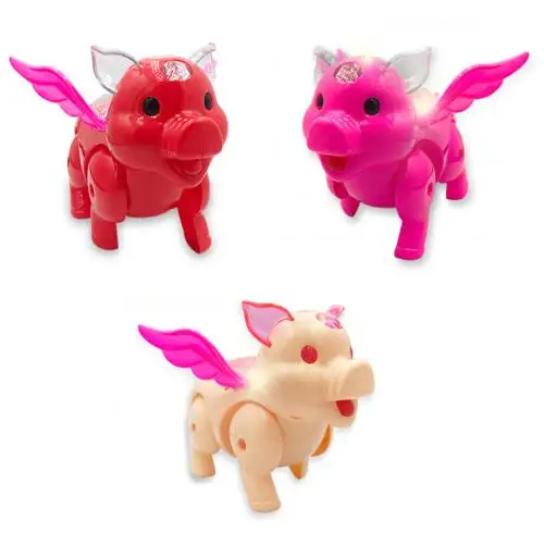 Электрический светодиодный музыкальный крыло свинья ходячие животные с поводком Детские интерактивные игрушки детские развивающие игрушки для детей подарок - Цвет: Random Color