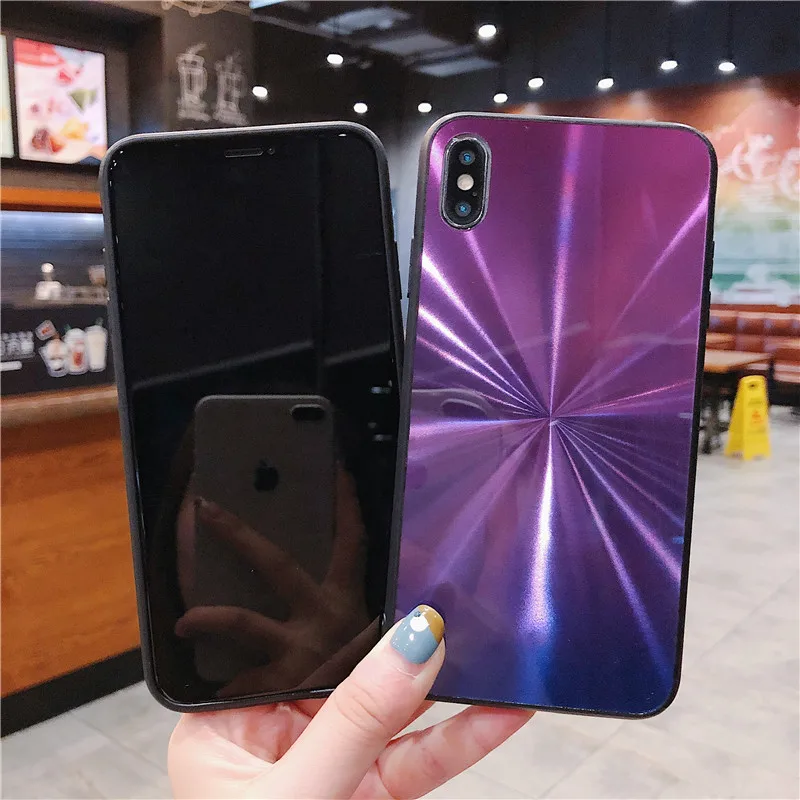 Роскошные ярких цветов задняя крышка чехол для iPhone X XS Max XR Градиент Радуга