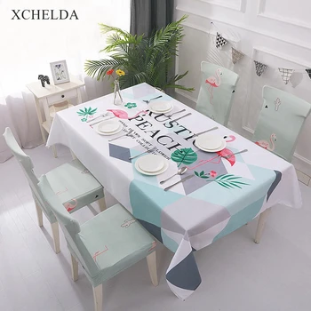 

Eating Desk Table Cloth Rectangular Carpet Waterproof Modern Decoration Flamingo Linen Tablecloth Living room Dining Table Cover