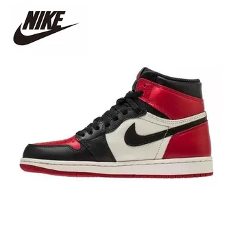 

Nike Air Jordan 1 Retro High Bred Toe GS Basketball Shoes Men's Basketball Sneakers Unisex Women Breathable Outdoor 575541-610