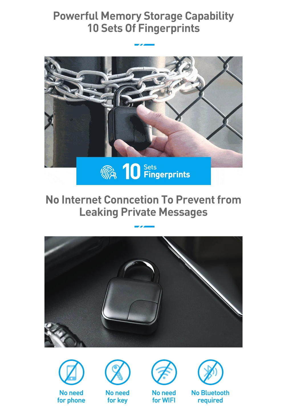 KPIOCCOK L3 безопасность Keyless USB Перезаряжаемый дверной замок отпечаток пальца Умный Замок быстрая разблокировка багажника складская дверь общежития