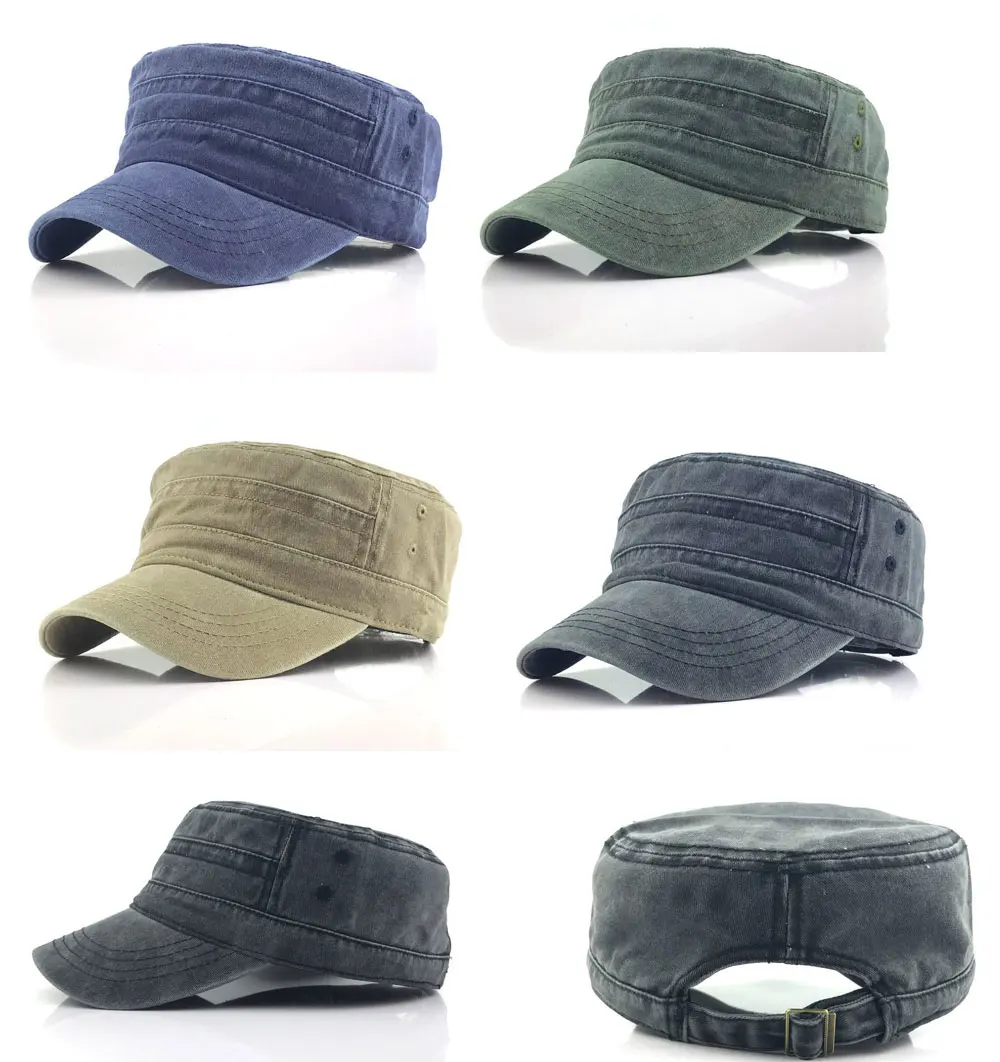 

Шляпа с плоским верхом для мужчин и женщин, модная винтажная хлопковая Панама от солнца, в стиле милитари, для улицы, однотонная, из денима, с козырьком, в стиле унисекс
