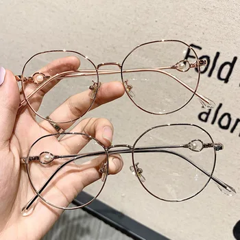 

2020 New Anti-Blue Light Optical Eyeglasses Men Computer Myopia Prescription Glasses Fashion Women Metal Eye Glasses Rounds