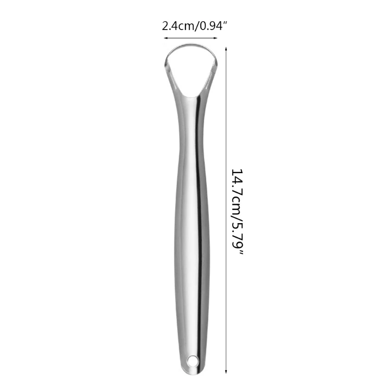 Stainless Steel Tongue Scraper Metal Oral Care Hygiene Cleaner Brush Fresh Breath Maker Reusable Mouth Cleaning Tool for