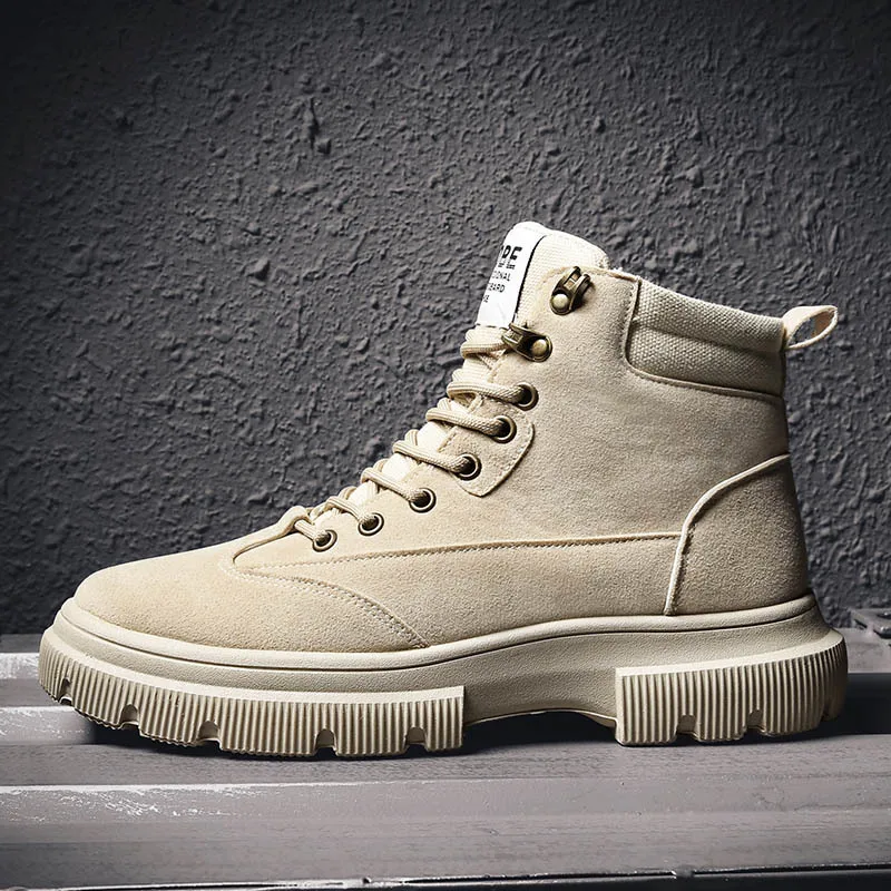 

[Combination Hot Selling] New Style Men Martin Boots 2019 Autumn Hight-top British Style Desert Boots Cool Worker Boot