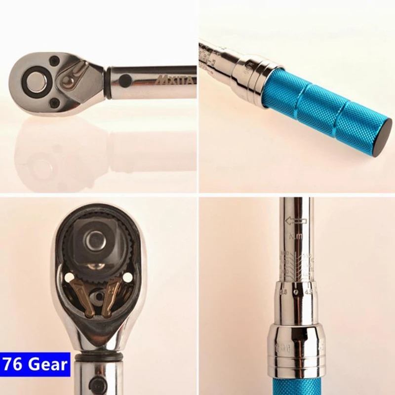 Realmote 1/2 20-210NM Universal Torque Wrench Drive Two-way Precision Ratchet Spanner Car Repair Hand Tools