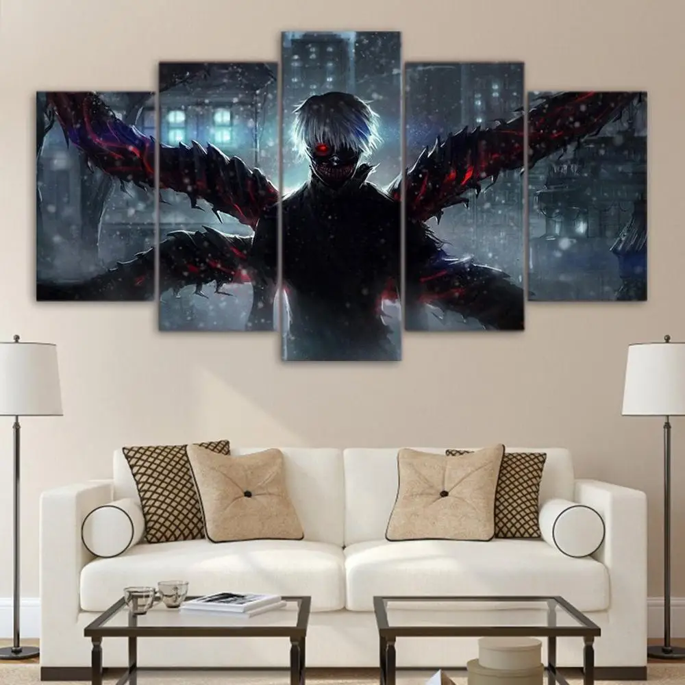 

5pcs Poster Japan Anime Tokyo Ghoul Wall Art Canvas HD Print Living Room Home Decor Home Decoration Painting Modular Pictures