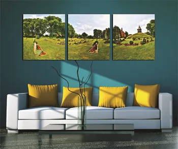 

Panoramic HD Picture of Field Cottage Canvas Painting Wall Art Personality Picture Wallpaper for Bed Room or Living Room