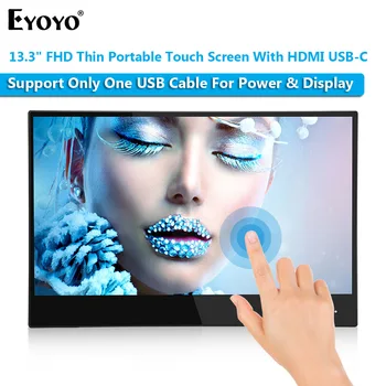 

Eyoyo EM13T thin portable lcd FHD Touch Screen Gaming monitor 13.3" 1080P usb type c hdmi Display for laptop phone xbox switch