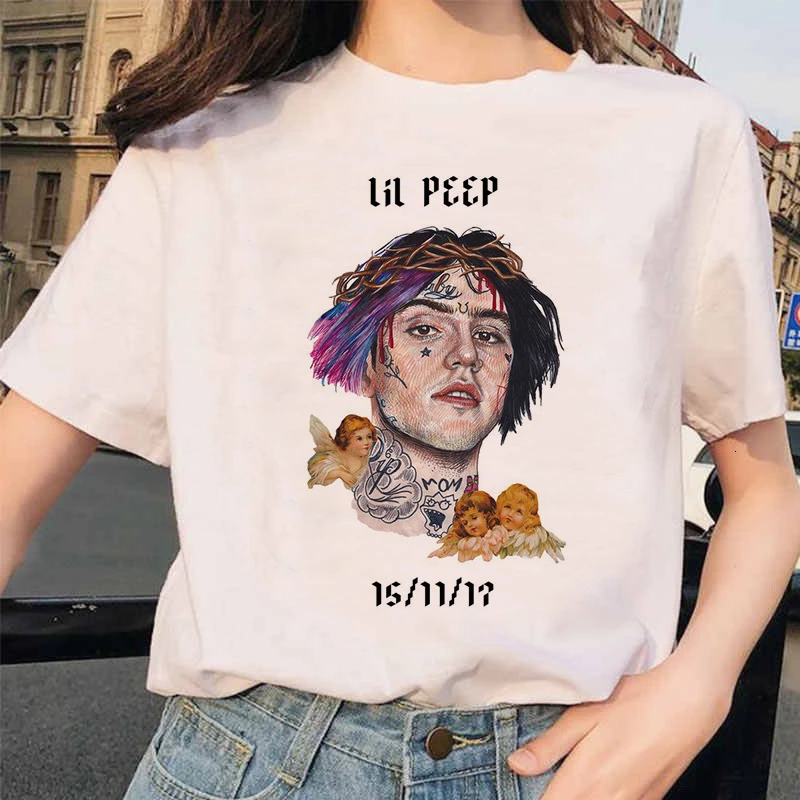 90s Графический Lil футболка с глазом Harajuku Хип-хоп футболки для женщин Cry Baby Ullzang модная футболка для мальчиков Топ-безрукавка в уличном стиле для женщин