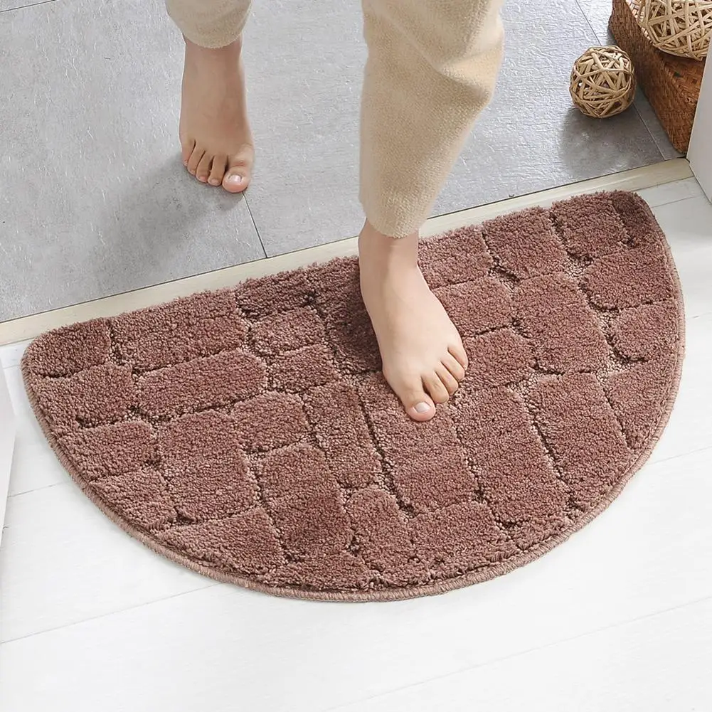 Полукруглые разноцветные плоские с Non-Slip Кухня туалет коврик для прихожей коврик круг половина мягкий коврик сенсорный ковер для дома