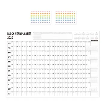 

2020 Yearly Calendar Year Planner Memo Annual Schedule Daily With Sticker Dots