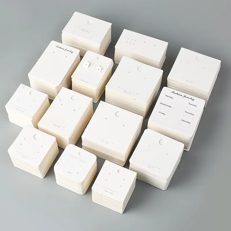 30pcs Earrings Paper Card for Bracelet Necklace Hairband Ear Studs DIY Jewelry Display Package Card Handmade 5x5/6x6/5x9/8x8cm