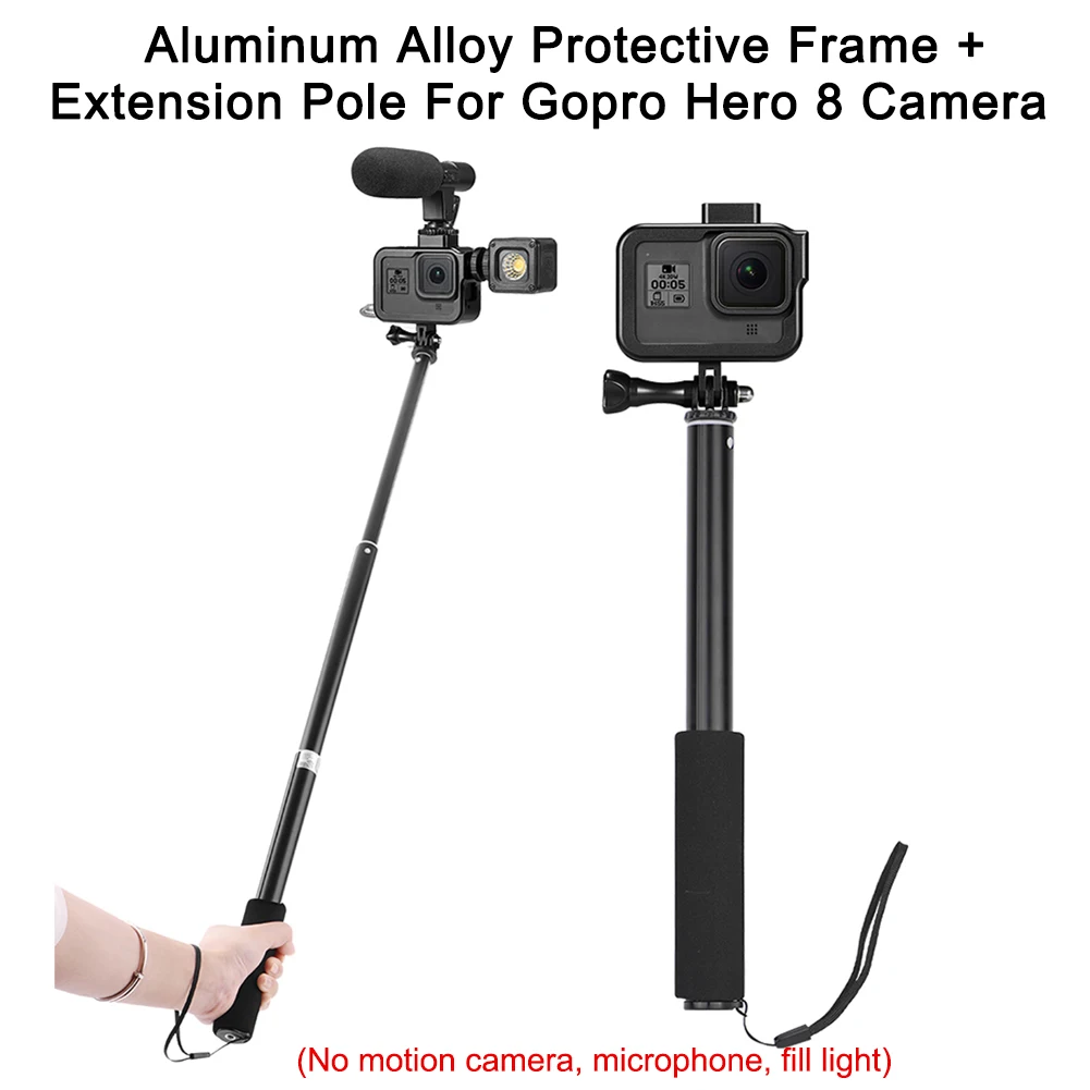Алюминиевый сплав защитный корпус рамка чехол+ удлинитель для Gopro Hero 8 Hi 888