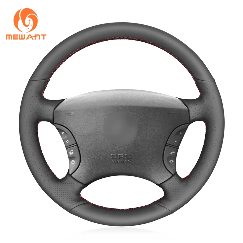 

MEWANT Black Artificial Leather Steering Wheel Cover for Mercedes-Benz S-Class W220 S500 S600 S430 S350 2004-2006