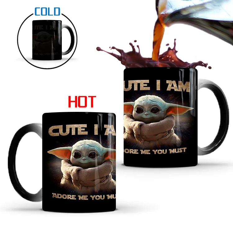 Kawaii Baby Yoda Grogu Cup Action Figure Toys StarWars Mandalorian Baby  Yoda 3D Mug Coffee Cup Lovely Christmas Gifts - AliExpress