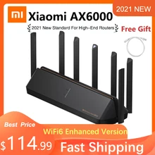 Новинка 2021, маршрутизатор Xiaomi AX6000 AIoT, маршрутизатор 512 Мб/с, WiFi6 VPN, МБ, процессор Qualcomm, сетчатый ретранслятор, внешний сигнал, сетевой усилител...