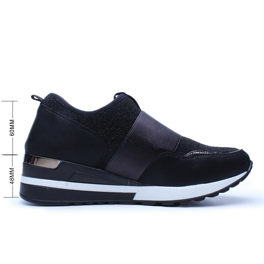 Fashion Women Flats Shoes Round Toe Platform Loafers Ladies shoes Slip On Breathable Women Casual Shoes Elastic Band P20 (3)_New