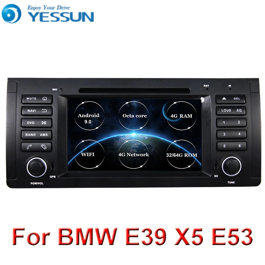 Автомагнитола для BMW E39 X5 E53 мультимедийный DVD-плеер на Android 9 0 GPS 4 ГБ ОЗУ + 64 Гб ПЗУ