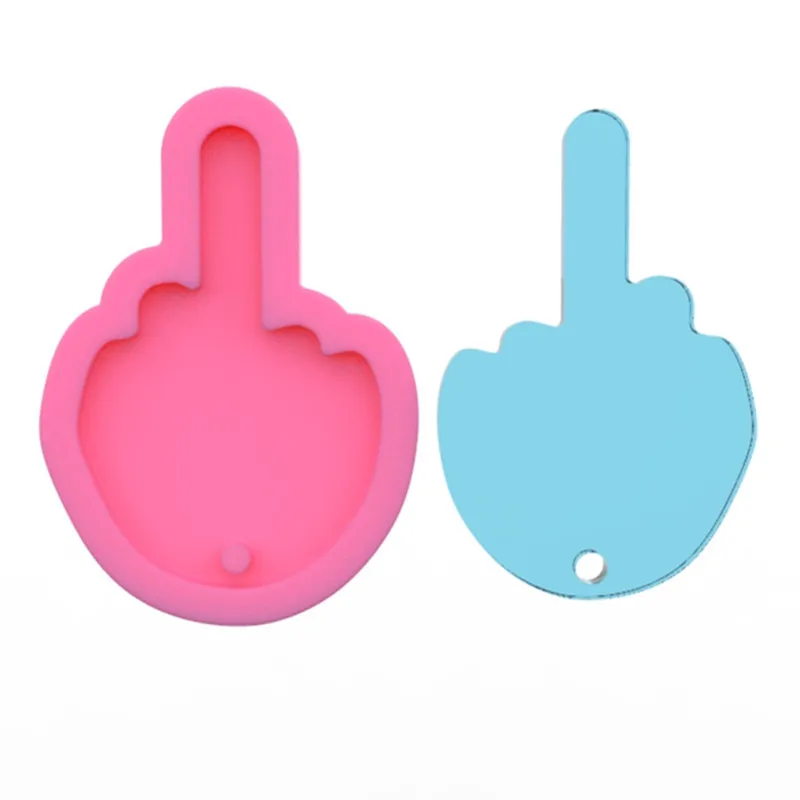 Middle Finger Sign Shape Silicone Mould DIY Jewelry Keychain Pendant Resin Mold 