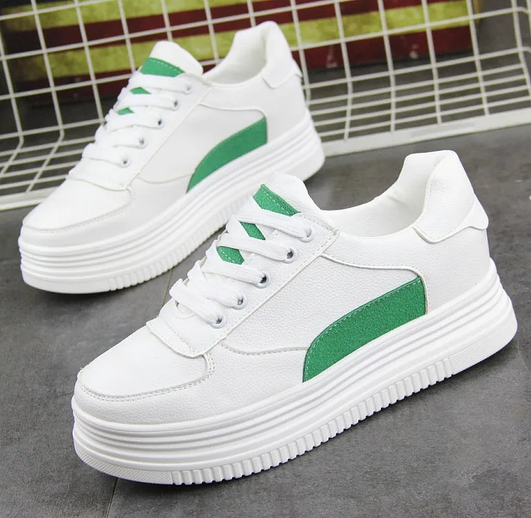 Wild thick bottom white shoes breathable white cross strap casual shoes