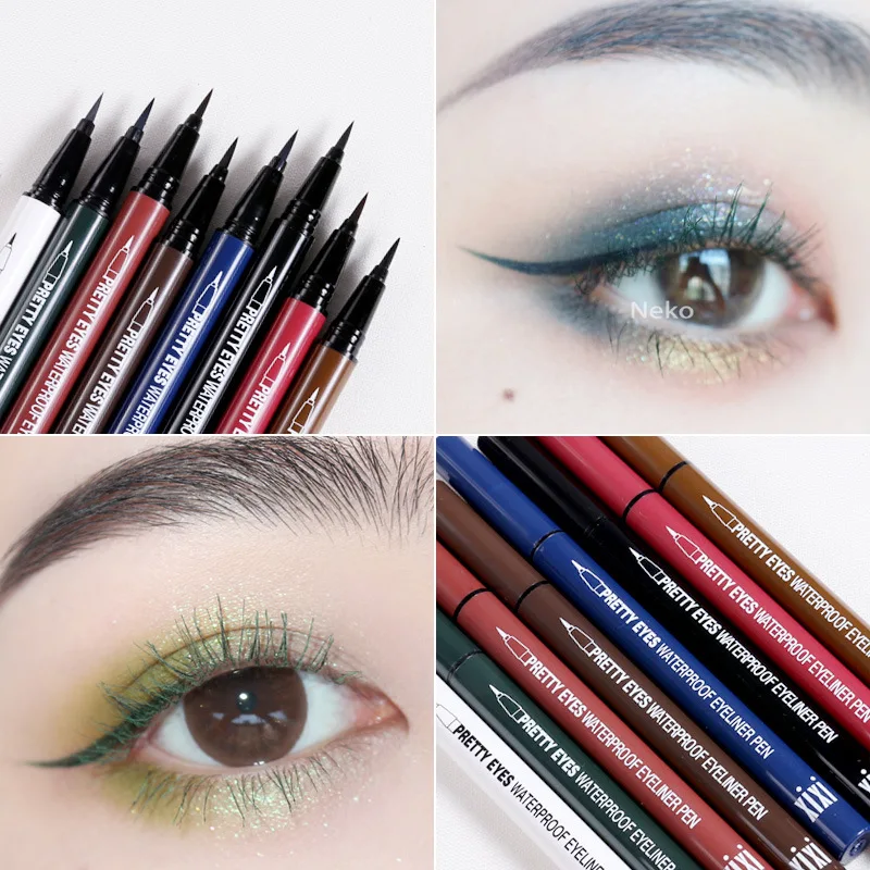 GAM-BELLE Waterproof Long Lasting Black Eyeliner Pencil  Fast Dry Not Blooming Charm Eye Liner Pen Liquid Pigments Makeup Tool