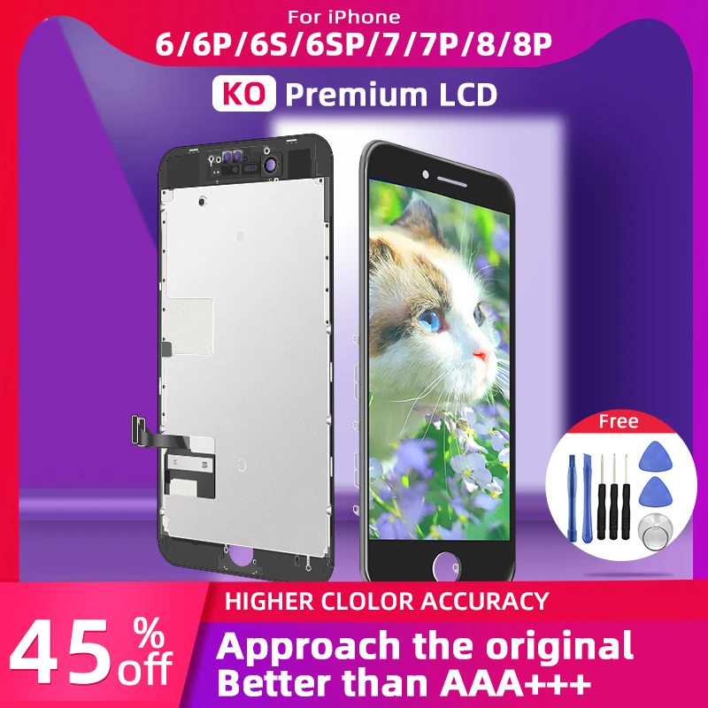 KO оригинальные цветные ЖК  экраны для iPhone 6 7 6P 7Plus LCDs 6SP 8 6s 8Plus с заменой дисплея и 3D Touch ID Ecran сборка и инструменты|Экраны для мобильных телефонов|   | АлиЭкспресс