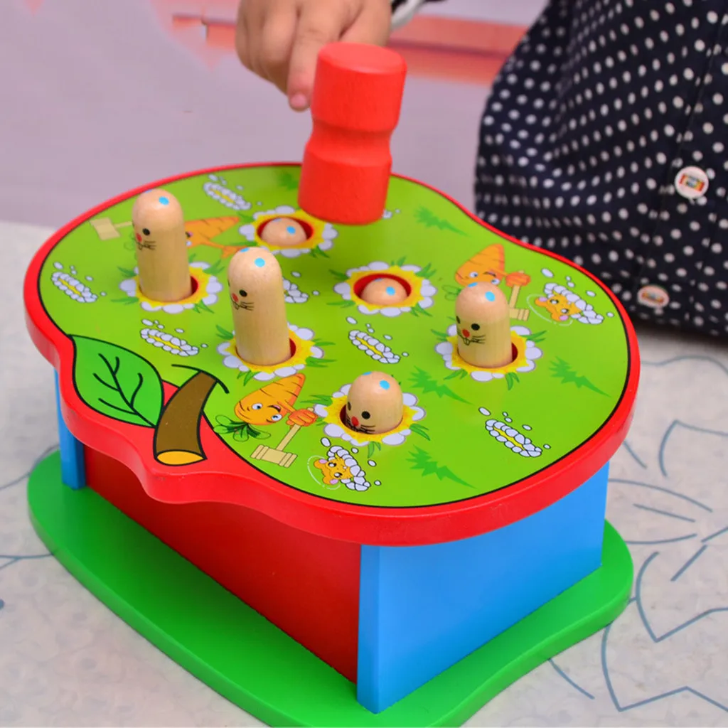Kids Early Education Fun Learning Toys For Children Deluxe Pounding Bench Wooden Toy With Mallet Learning Educational Toys Y1021