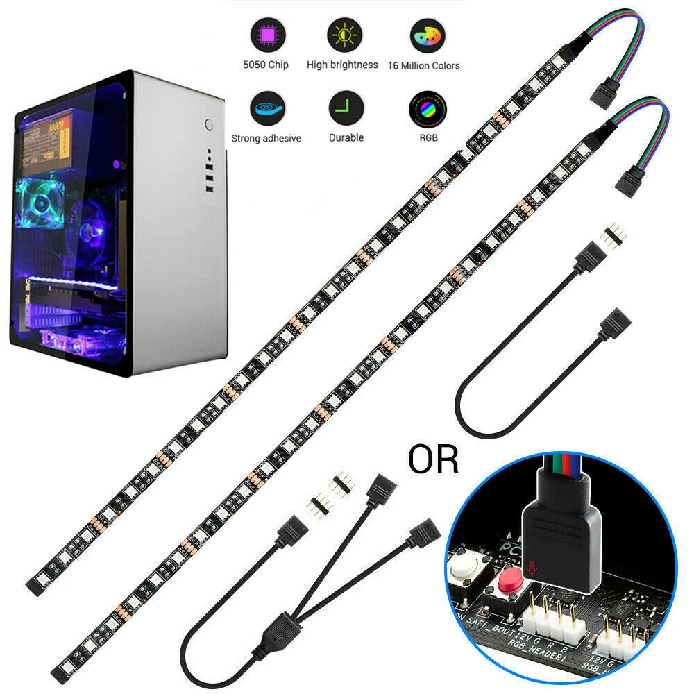 12V 4pin RGB LED For PC Computer Case Lighting Control PC FAN MSI ASUS SYNC AORUS RGB ADD Header on Motherboard|LED Strips| - AliExpress