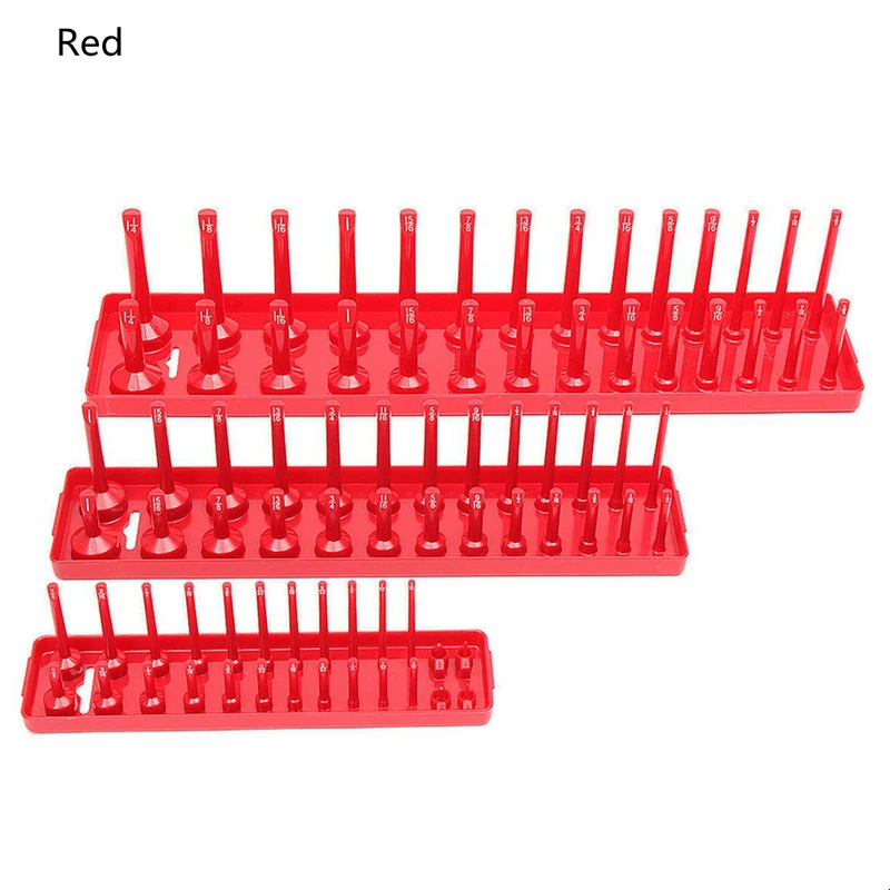 3, 6 штук в партии, комплект 1/4 ''3/8'' 1/2 ''муфта Органайзер рукав держатель для гаража инструменты метрическая система SAE Пластик дома шкаф для инструментов лоток организатор