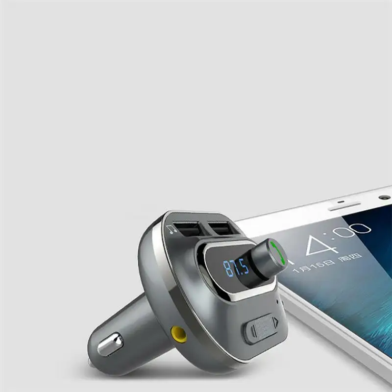 Беспроводной Bluetooth fm-передатчик Hands-Free радио адаптер музыкальный плеер с двумя usb-портами для зарядки 5 В/3,1 а автомобильный комплект макс 32 Гб