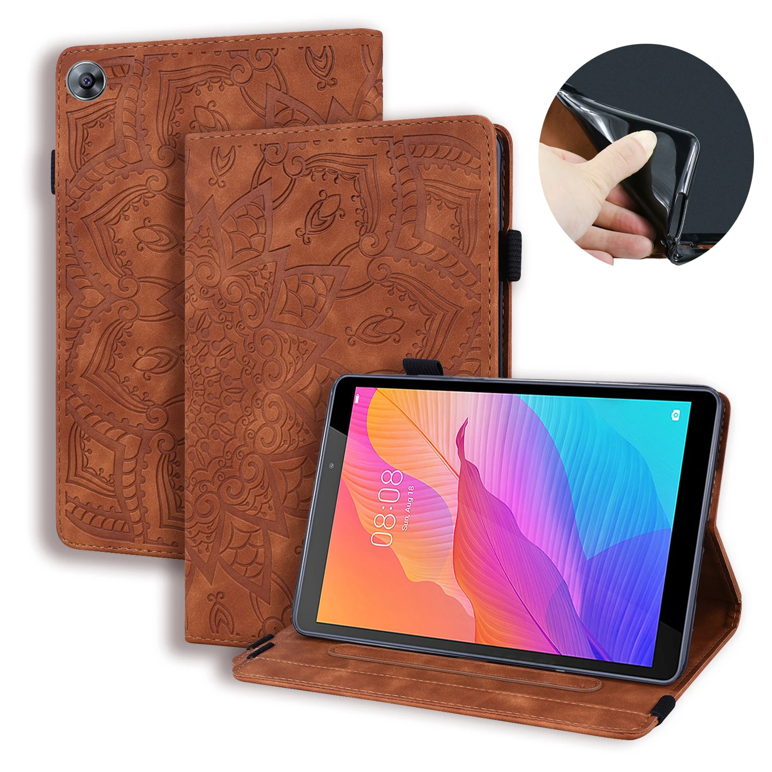 3D цветок рельефный чехол для Huawei MatePad T8 Kobe2-L03 KOBe2-L09 8 0 дюймовый кожаный
