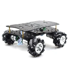 Double layer 4WD 80mm Mecanum Wheel RC Robot Car Chassis with DC 12V Encoder Motor for Arduino Raspberry Pi DIY Project STEM Toy