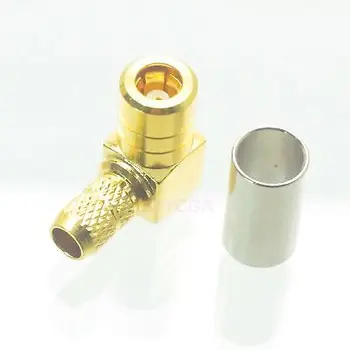 

DHL/EMS 50 pcs connector SMB female right angle crimp RG58 RG142 LMR195 RG400 F -h2