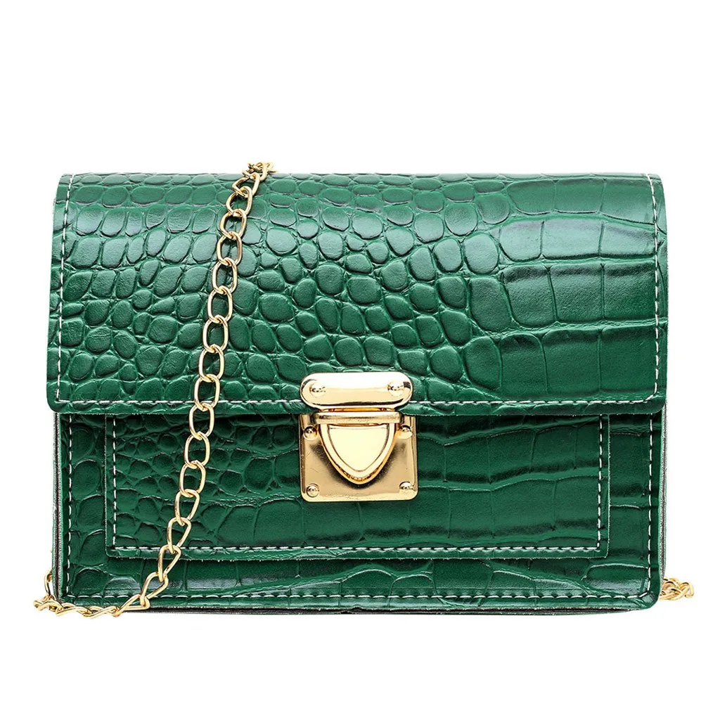 Elegant Crocodile Pattern Crossbody Bags for Women Small Square Leather Luxury Handbags Women Bags Designer Shoulder Bag#T2